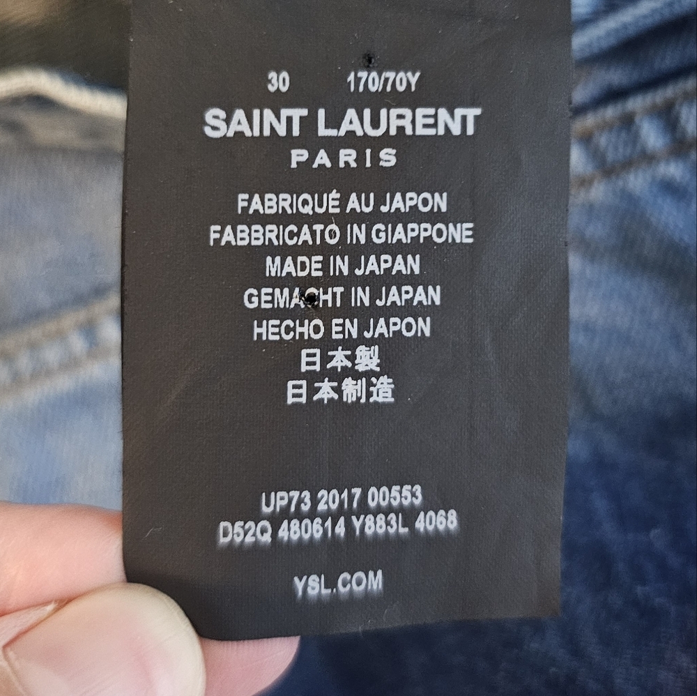 Saint Laurent 2017 Signed Pocket Blue Jeans 100% AUTHENTIC size M/30 - Picture 14 of 16